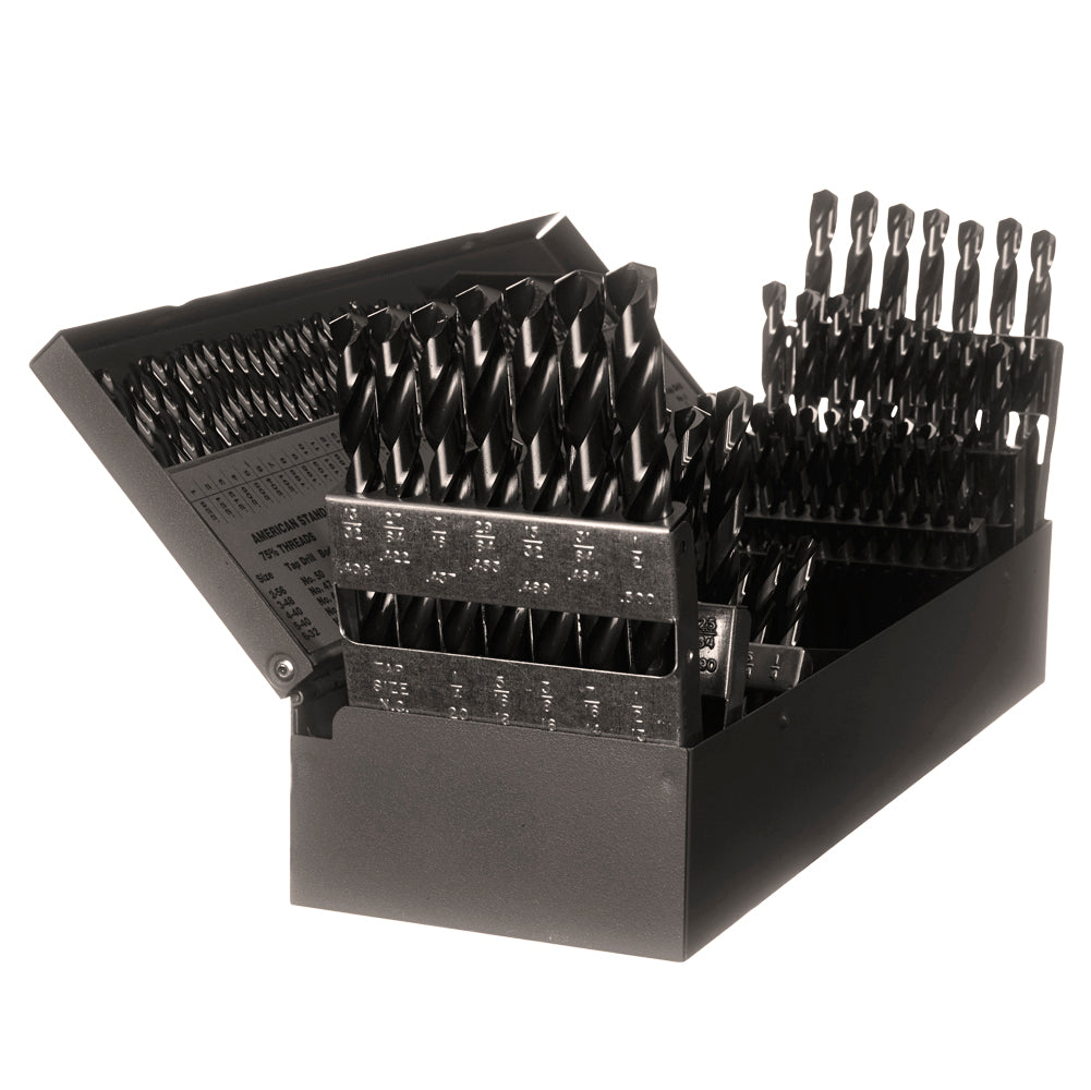 Champion SS150-XL5 Brute XL5 Drill Set – 1/16"–1/2", #1–#60 & A–Z — NoMo-treated HSS drills in metal case