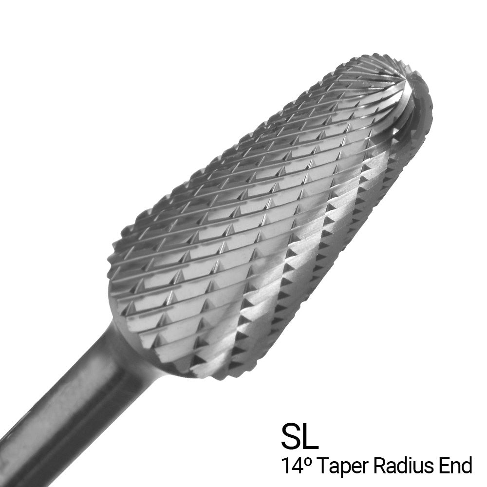 Champion USL4-IPAC 1/2" x 1-1/8" 14° Taper Radius-End Double-Cut Carbide Bur — profile image