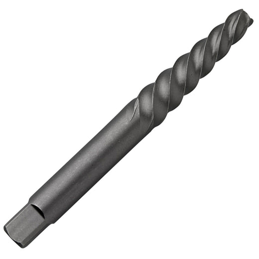 Close-up of spiral-flute extractor gripping inside drilled bolt