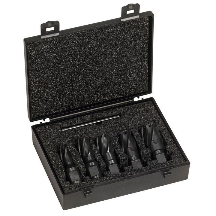 Champion XL100-SET 5-Piece 1" Surface-Treated HSS Annular Cutter Set — Champion XL100-SET HSS annular cutter set with 1 inch cutting depth for magnetic drills