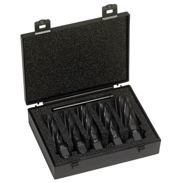 Champion XL200-SET 5-Piece 2" Surface-Treated HSS Annular Cutter Set — Champion XL200-SET HSS annular cutter set with 2 inch cutting depth for magnetic drills