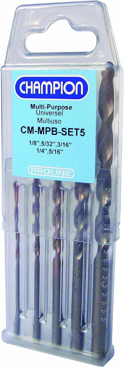 Champion CM-MPB-SET5 multi-purpose drill bit set with storage case