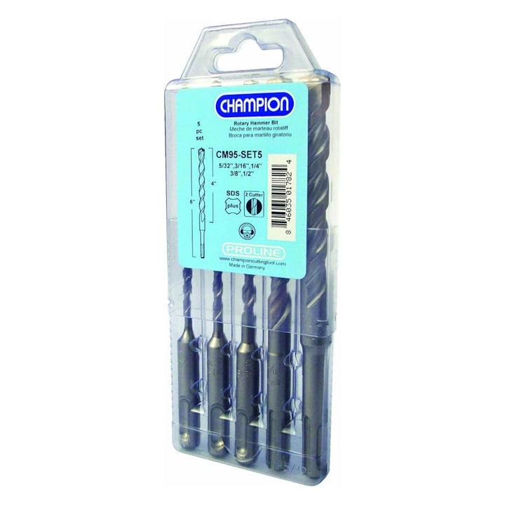 Champion CM95-SET5 5-Piece SDS-Plus Concrete Hammer Bit Set – 5/32 to 1/2 inch — product image