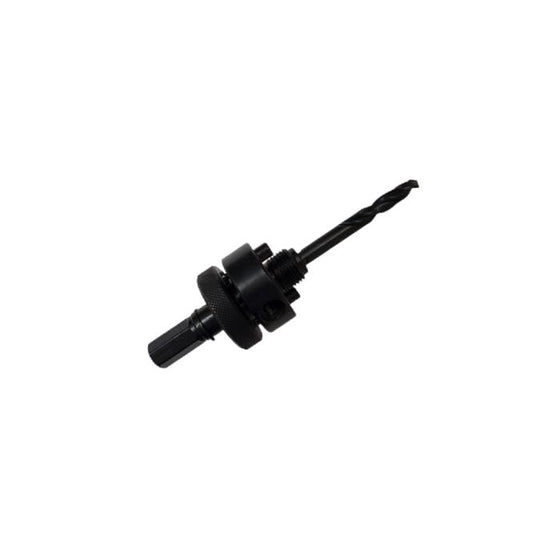 Bi-metal hole saw drilling clean holes in mild steel