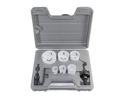 Drill America DMS04-9108 electrician’s hole saw kit with bi-metal hole saws and arbor